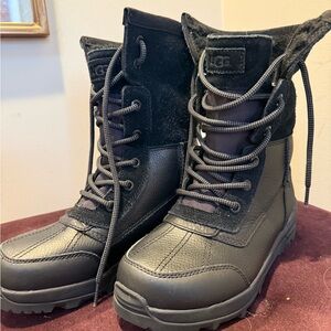UGG Kid’s Black Lace-Up Snow Boots